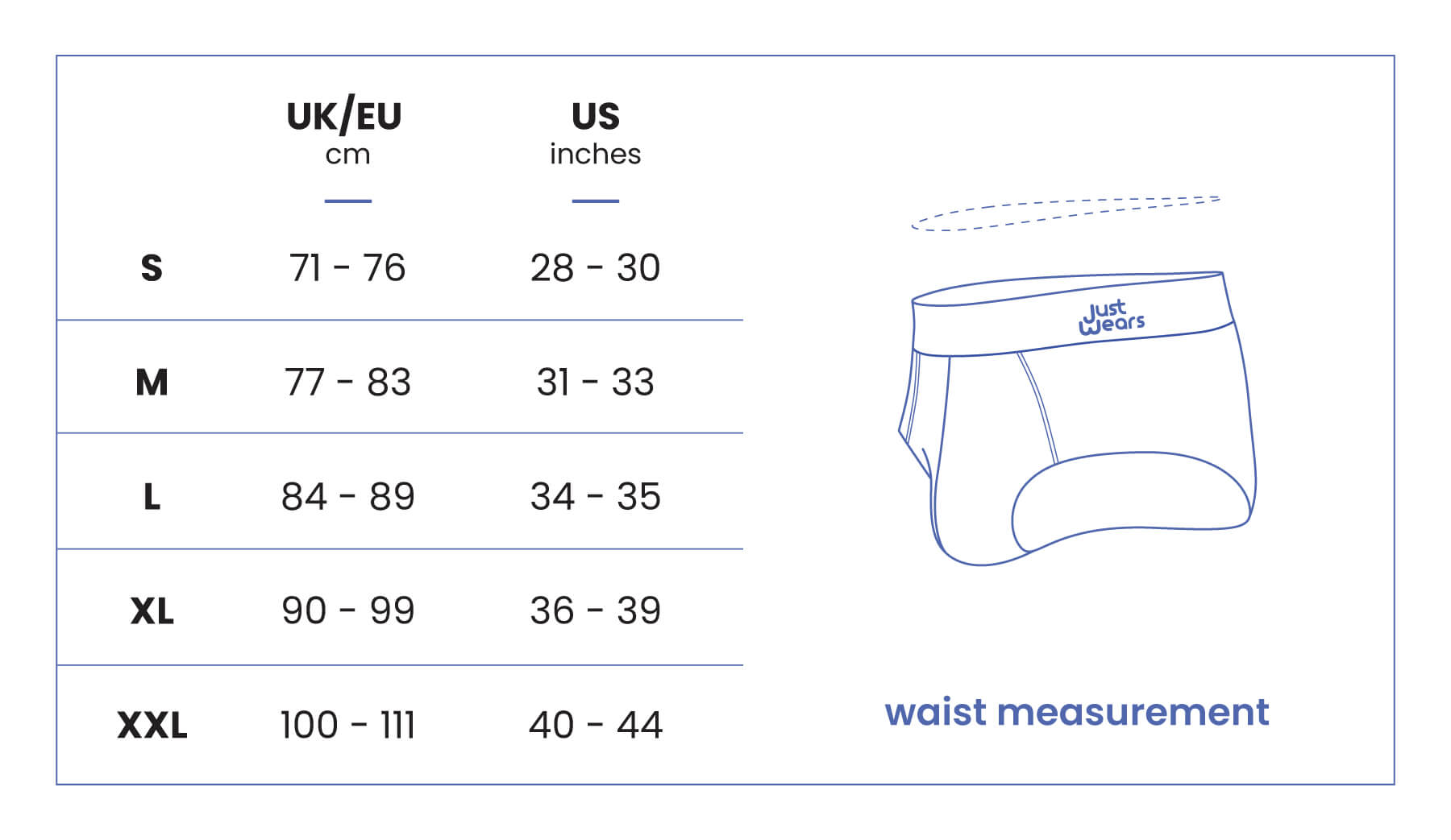 Product Size Guide - Desktop