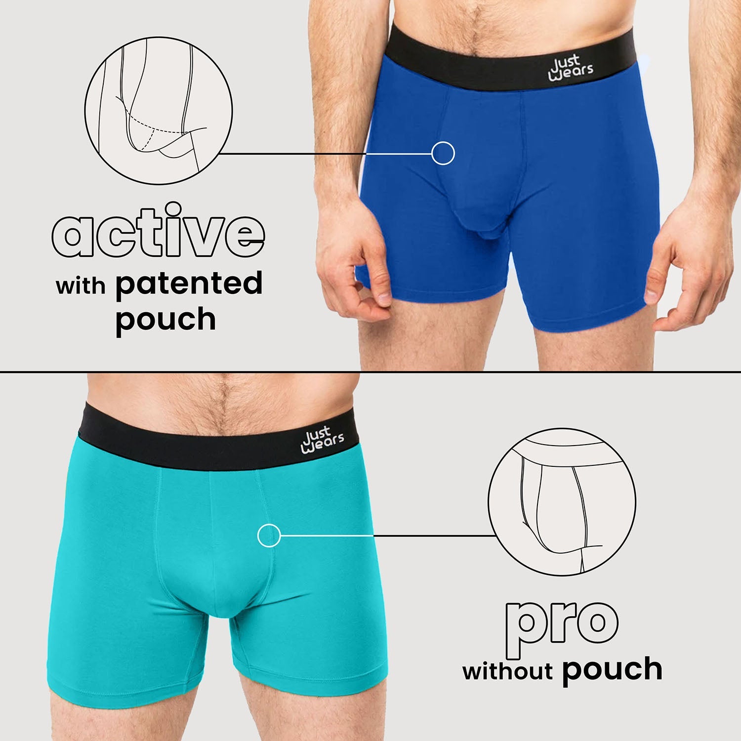 Pouch Non Pouch 2 Pack Boxers Wick Sweat No Chafe Riding Up